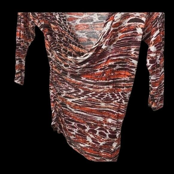 New Directions Woman's Multi Color‎ Faux Wrap Blouse Size Large 3/4 Sleeves - Picture 3 of 5